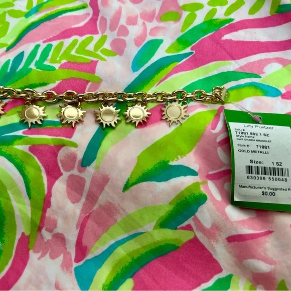 ☀️🌸 🆕 NWT Lilly Pulitzer Sunshine Gold Bracelet - Picture 2 of 4